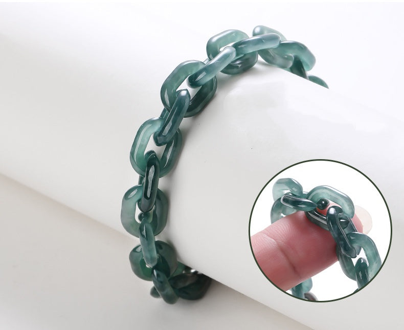 O-Link Natural Jade Cuban Bracelet-Balance. Connection