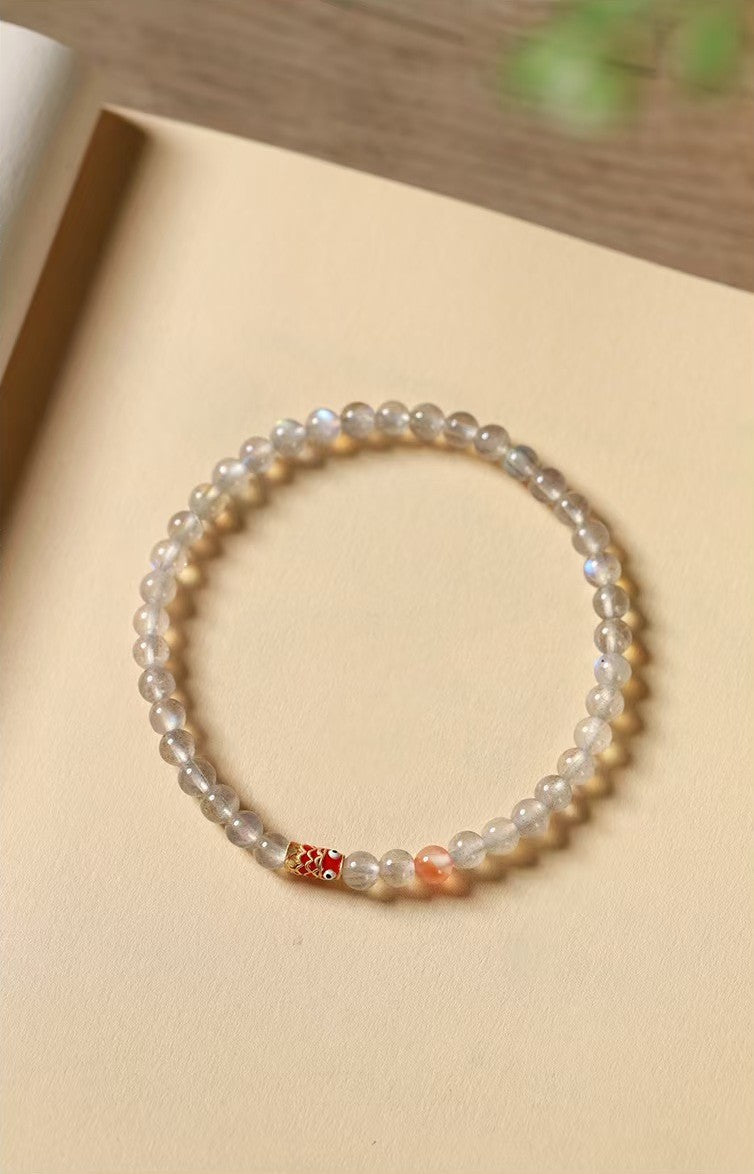 Wealth Koi Fish Moon Stone Bracelet-Prosperity Luck