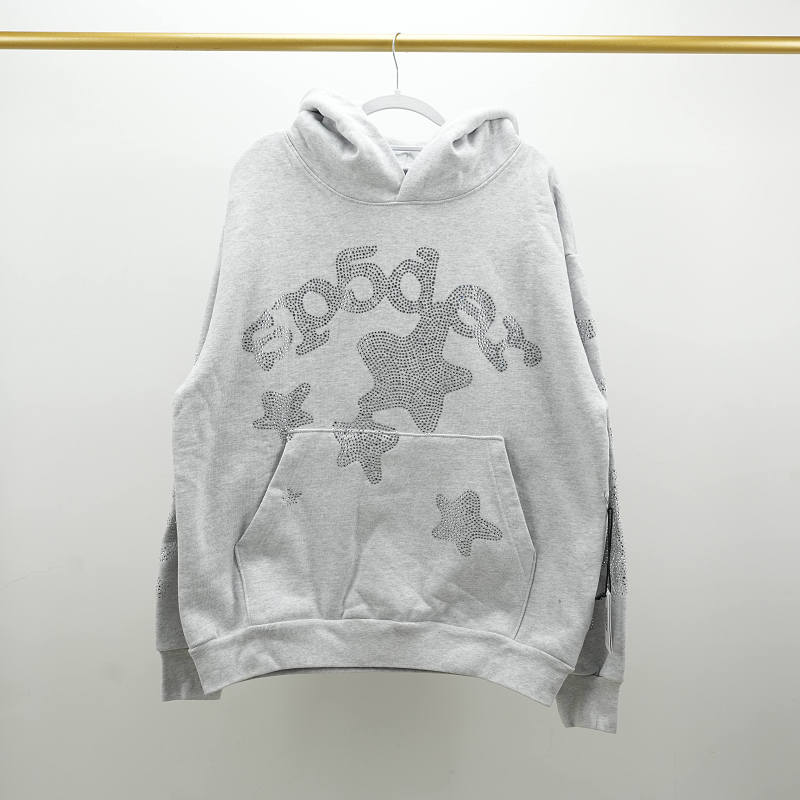 Sp5Der Rhinestone Beluga Hoodie Heather Grey