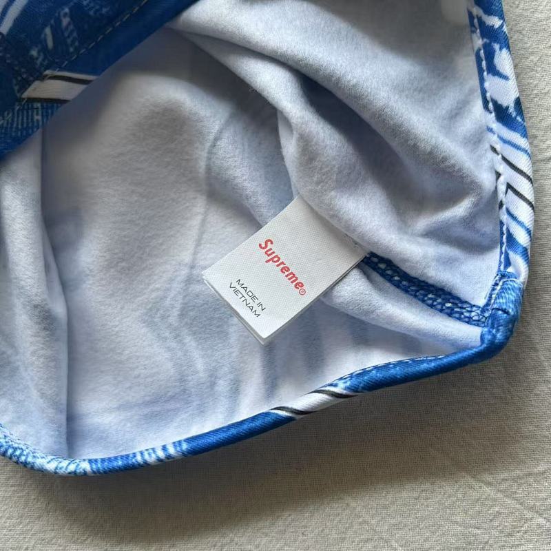 Denim Print Bandana/Headwear Interior Label View