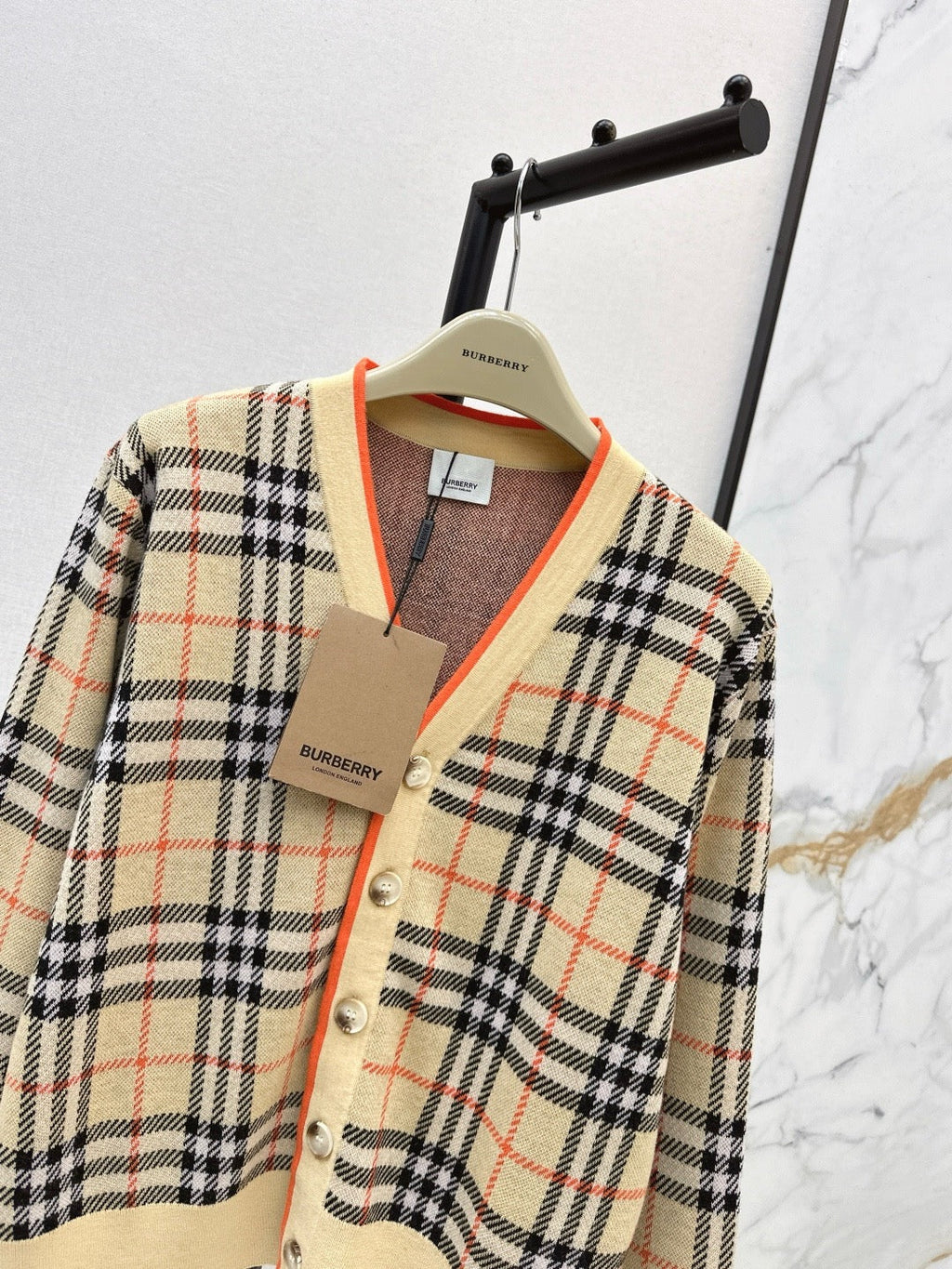 Vintage Check Jacquard Cardigan