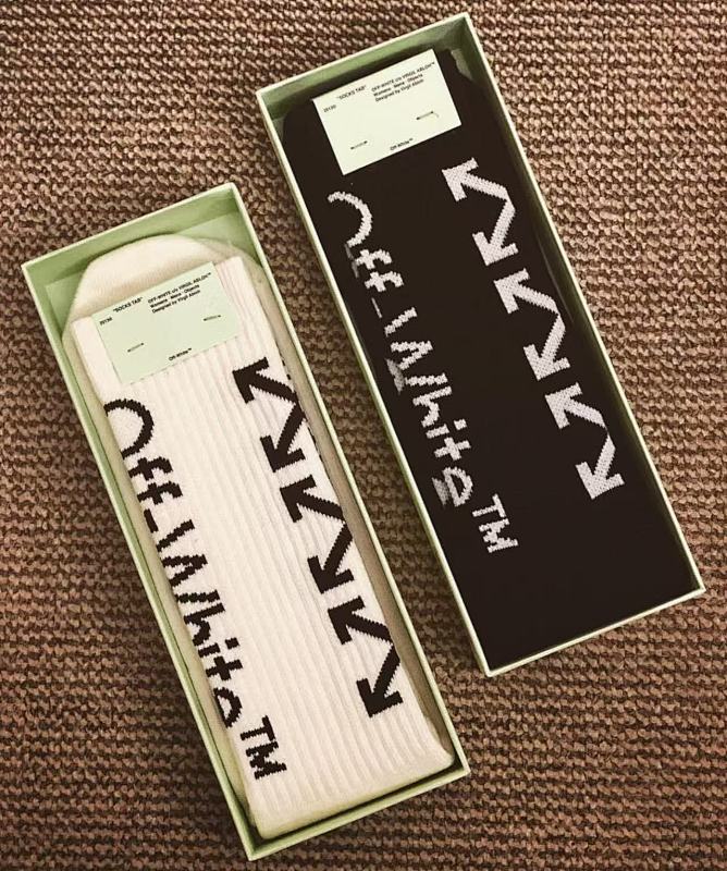 Off-White Two-Pack Crew Socks - White/Black