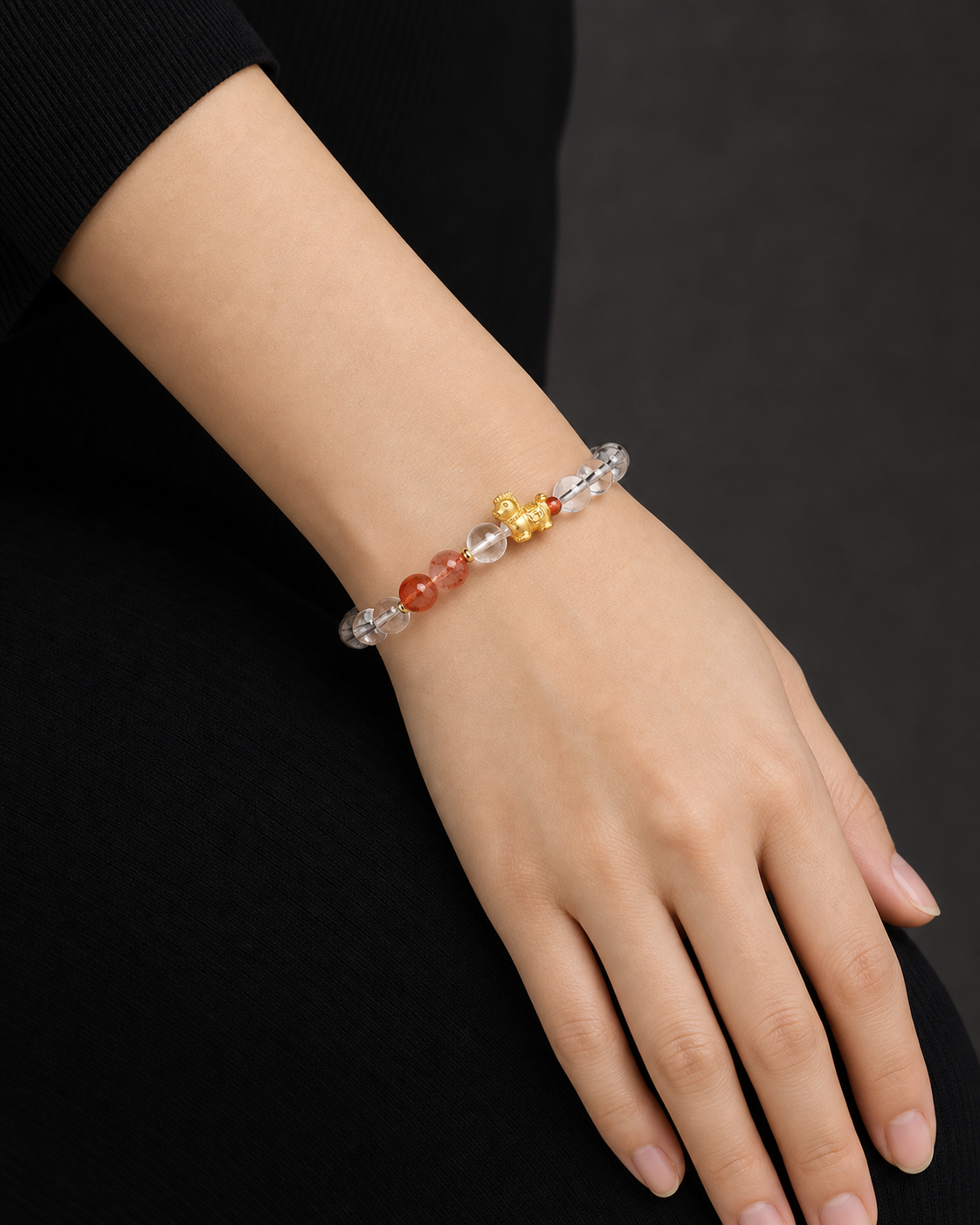 Lucky Gold Horse Ice-Floating Crystal Bracelet-A Bright New Journey