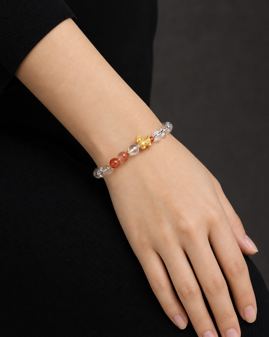 Lucky Gold Horse Ice-Floating Crystal Bracelet-A Bright New Journey