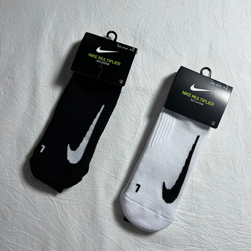 Nike Multiplier No Show Socks - Black/White