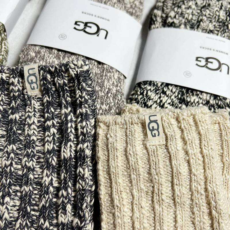 UGG Chunky Knit Crew Socks - Cream/Green/Teal/Gray/Brown