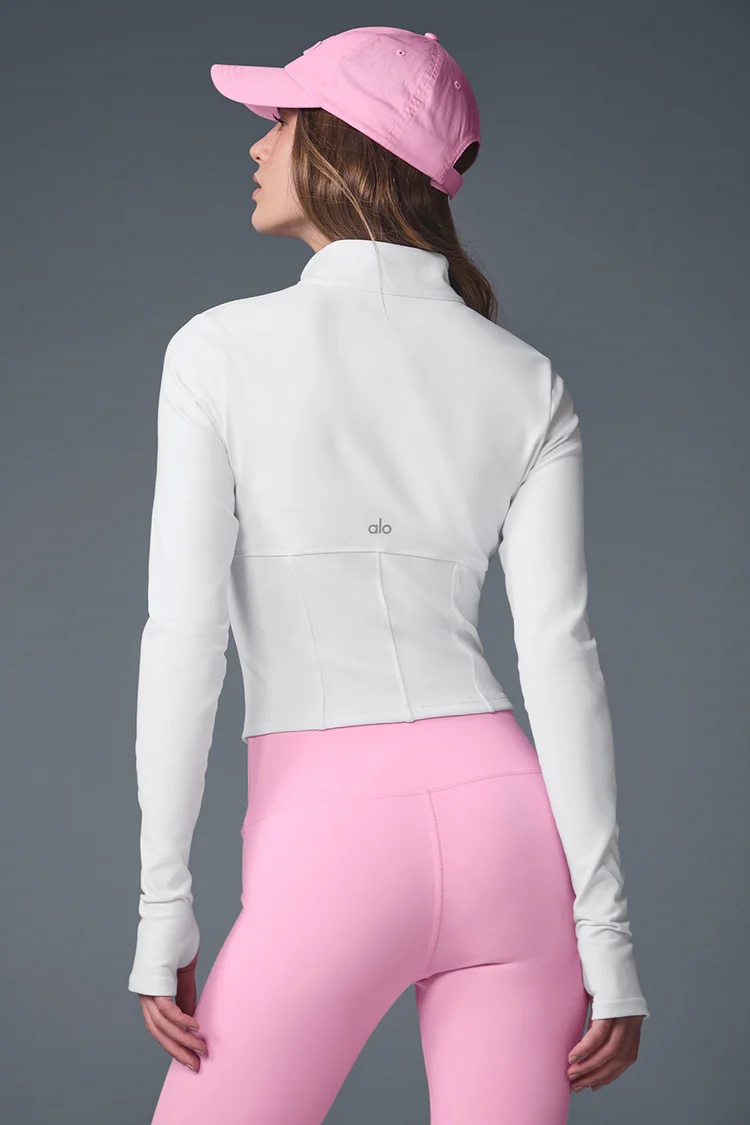 Alo Rib Long Sleeve Top - White