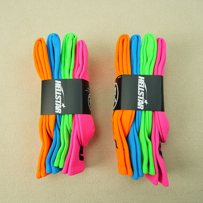Hellstar Logo Socks (4 Pack) Neon