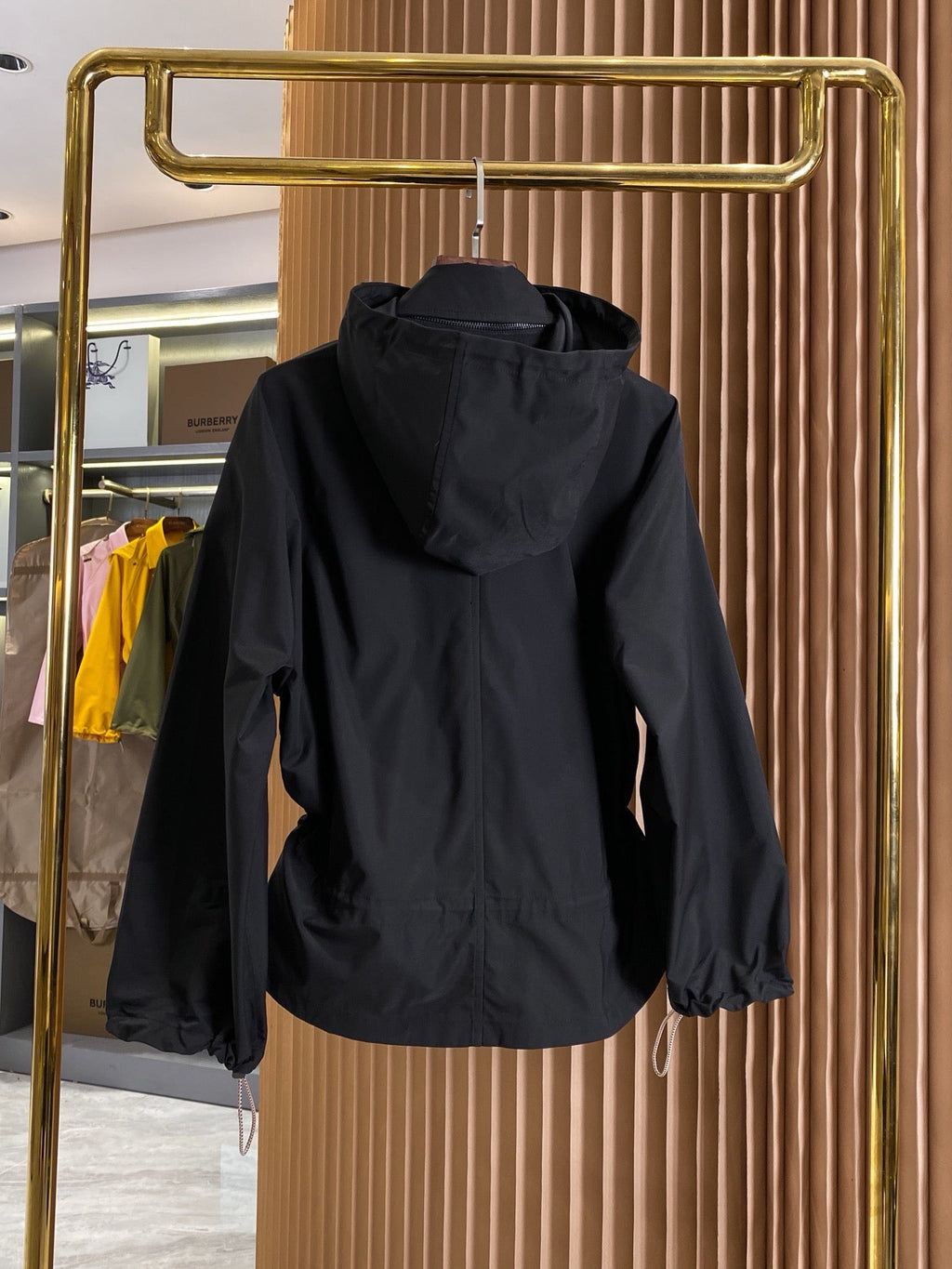 Drawstring Cropped Trench Jacket