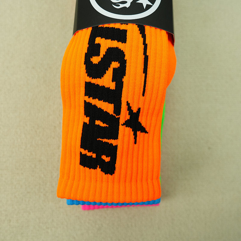 Hellstar Logo Socks (4 Pack) Neon