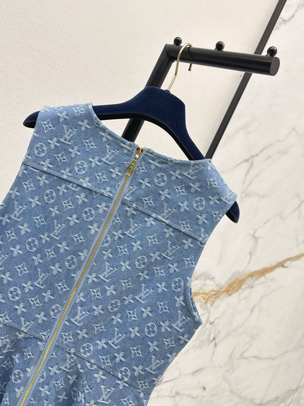 Monogram Jacquard Denim Dress