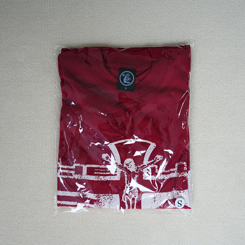 Hellstar Studios Jesus Emblem Short Sleeve Tee Shirt Blood Red