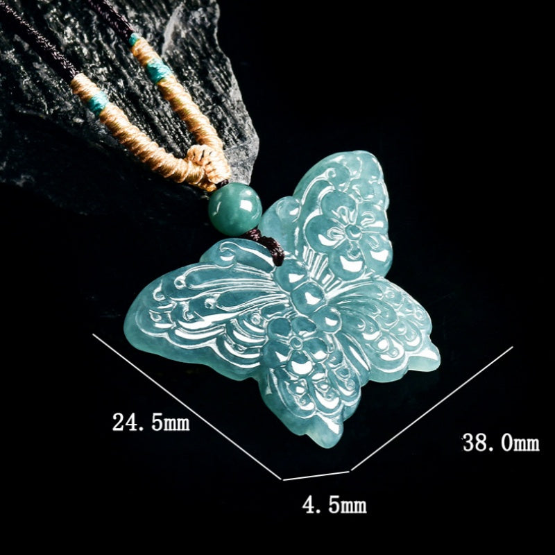 Love Blessing Butterfly Jade Pendant Necklace¨C Symbol of Longevity & Eternal Love