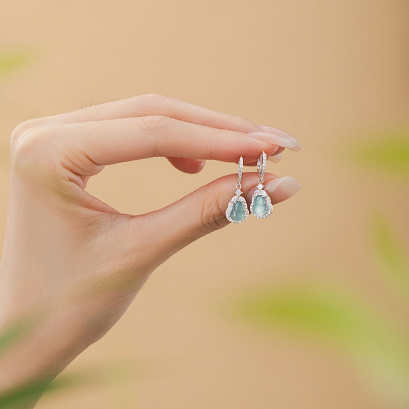 Calabash Ice Jade Earrings