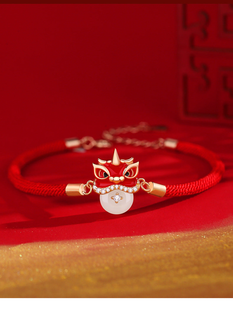 Red String Bracelet-Fengshui Lion