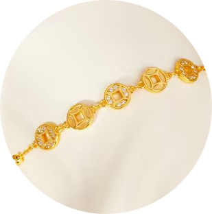 Rolling Fortune Coin Bracelet ¨C18k Gold Plated 925 Sterling Silver
