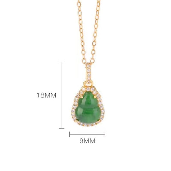 Calabash Jade Pendant Necklace-Good Fortune and Prosperity