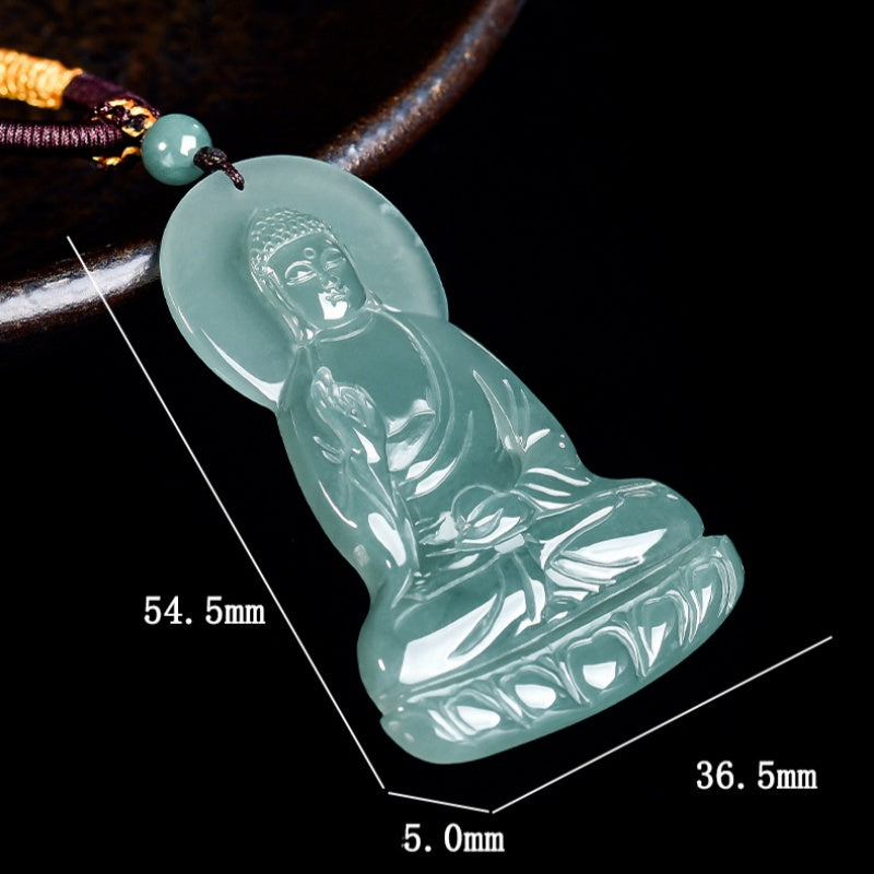 Infinite Light: Amitabha Buddha Jade Pendant-Peace. Compassion & Safe Journey