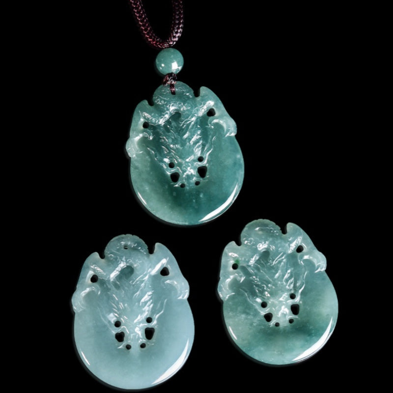 Dragon Drinking Water Jade Pendant-Prosperity, Peace & Lasting Fortune