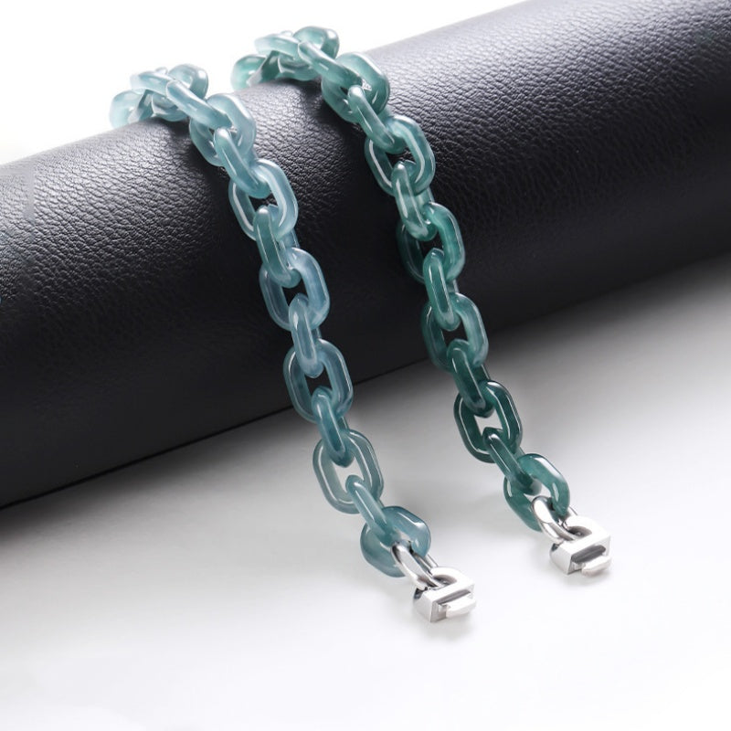 O-Link Natural Jade Cuban Bracelet-Balance. Connection