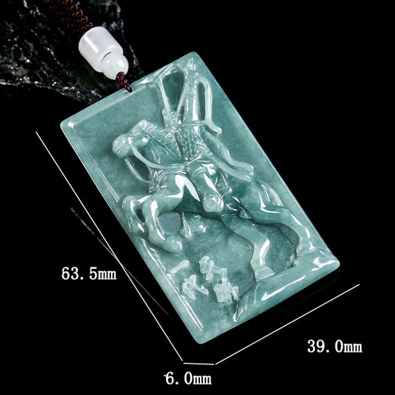 Genghis Khan Ice Jade Pendant-Courage & Success