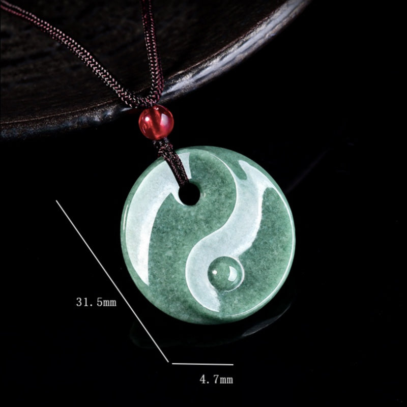 The Flow of Harmony: Jadeite Tai Chi Safe Knot Pendant