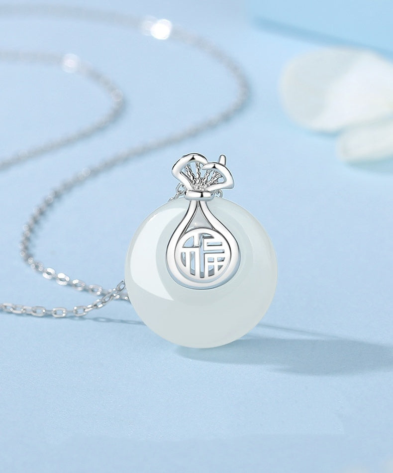 Jade Blessing Pouch Pendant ¨C Calm Mind. Gentle Joy & Timeless Grace