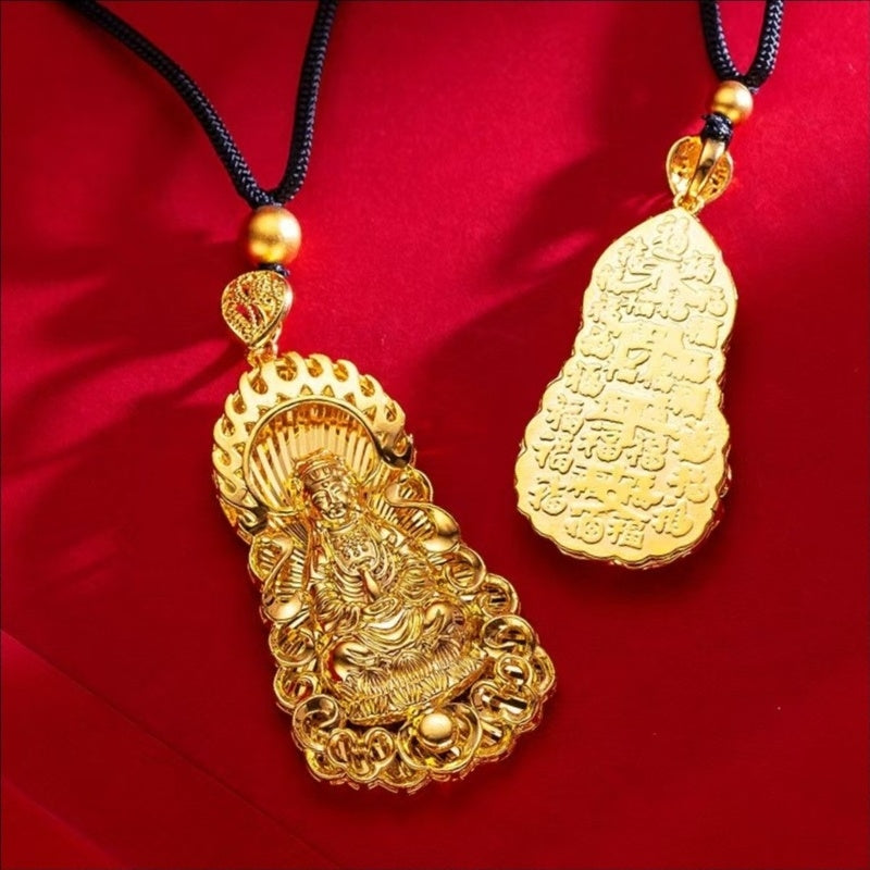 Gold Guan Yin Buddha Pendant-Compassion & Serenity