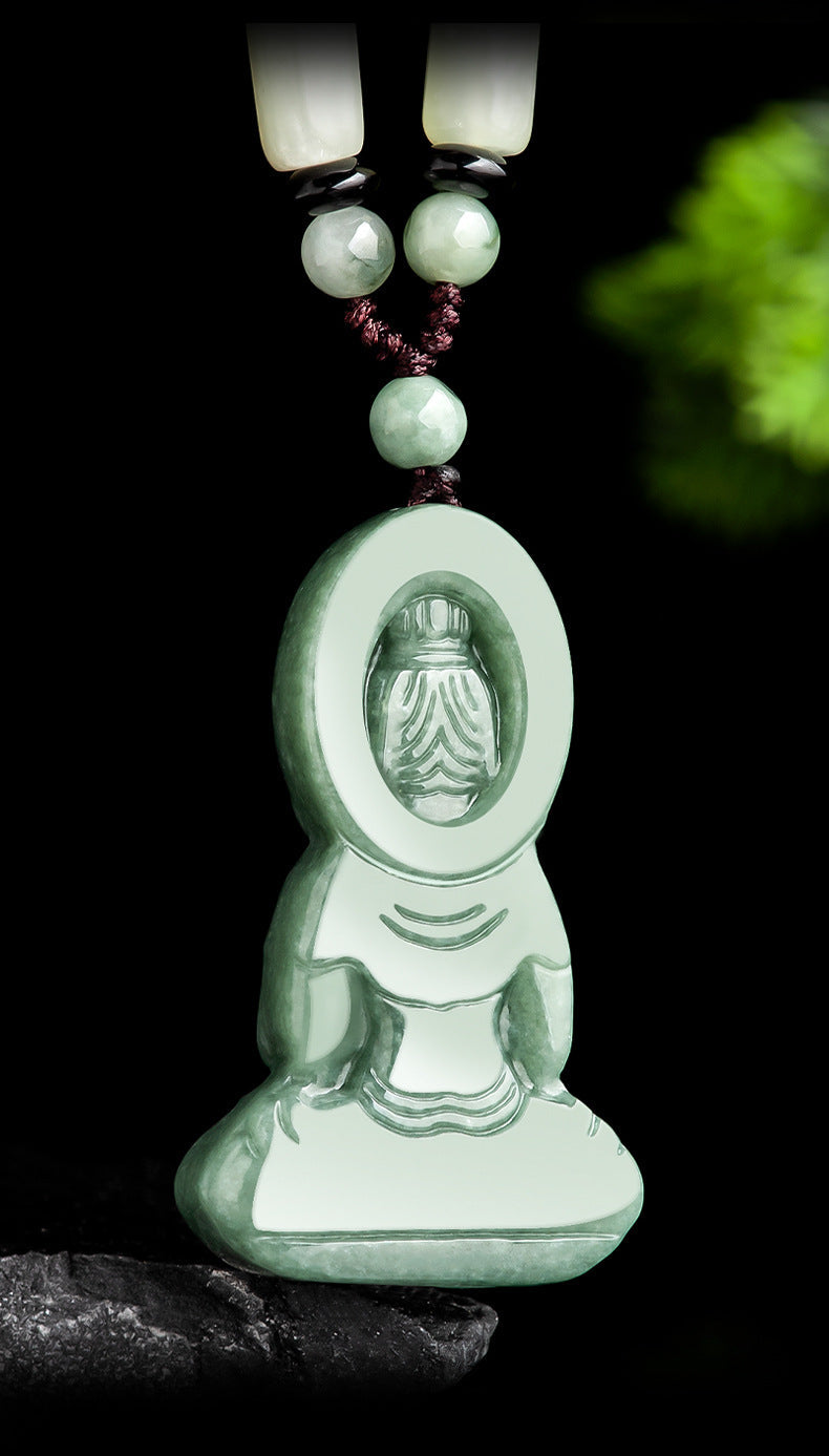 Natural Jade Serenity Guardian Guanyin Pendant ¨C Peace. Protection & Inner Balance