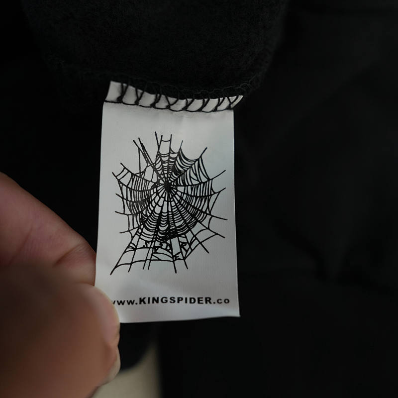Sp5Der Rhinestone Og Web V2 Hoodie Black