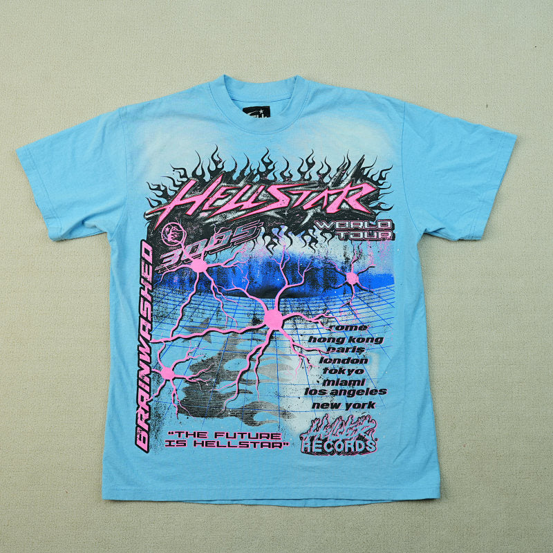 Hellstar Neuron Tour T-Shirt Light Blue