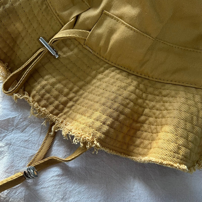 Jacquemus Bucket Hat - Mustard Yellow/Silver