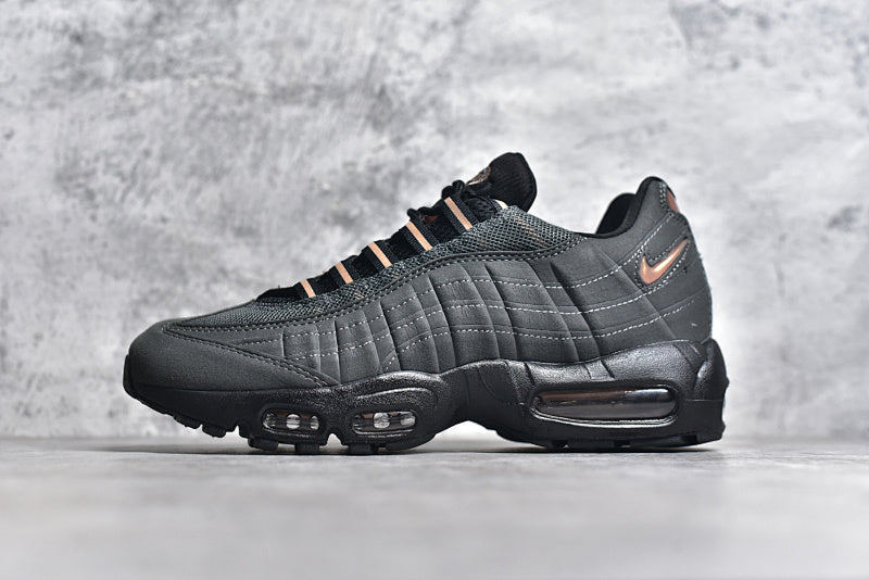 Black and Bronze Air Cushion Athletic Sneaker