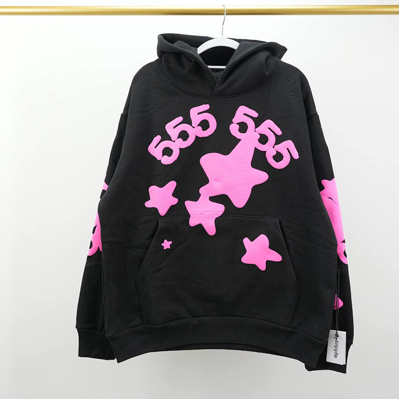 Sp5Der Beluga Angel Number Hoodie Black