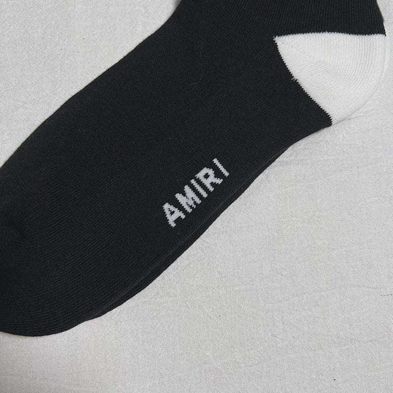 AMIRI Mid-Crew Socks - Black/White