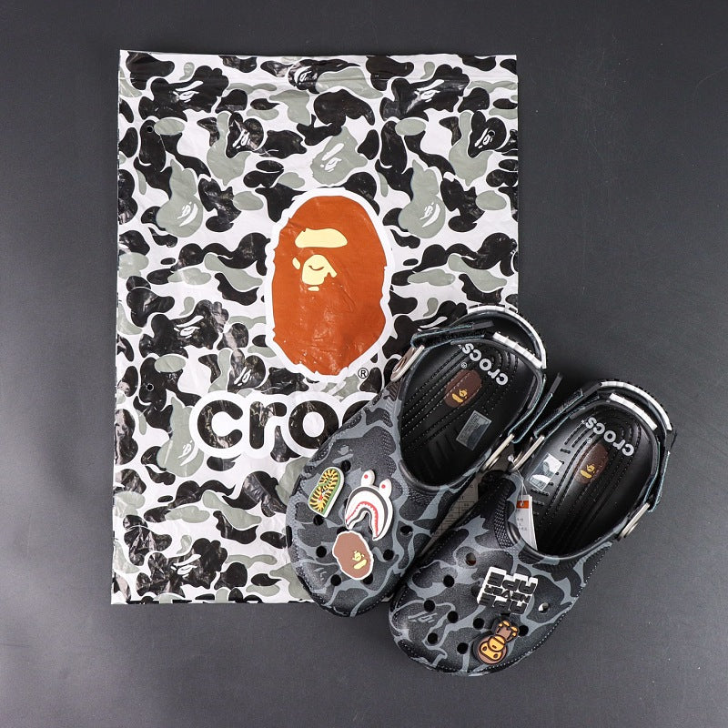 BAPE x Crocs Classic Clog - Black/Grey ABC Camo