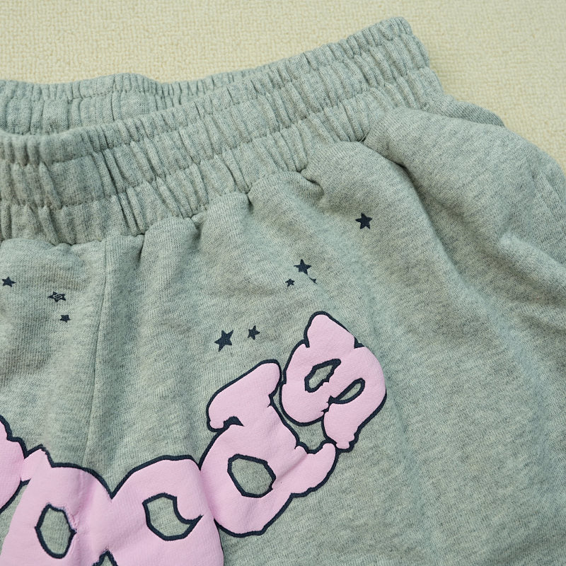 Sp5Der Og Web Logo Sweat Short Heather Grey