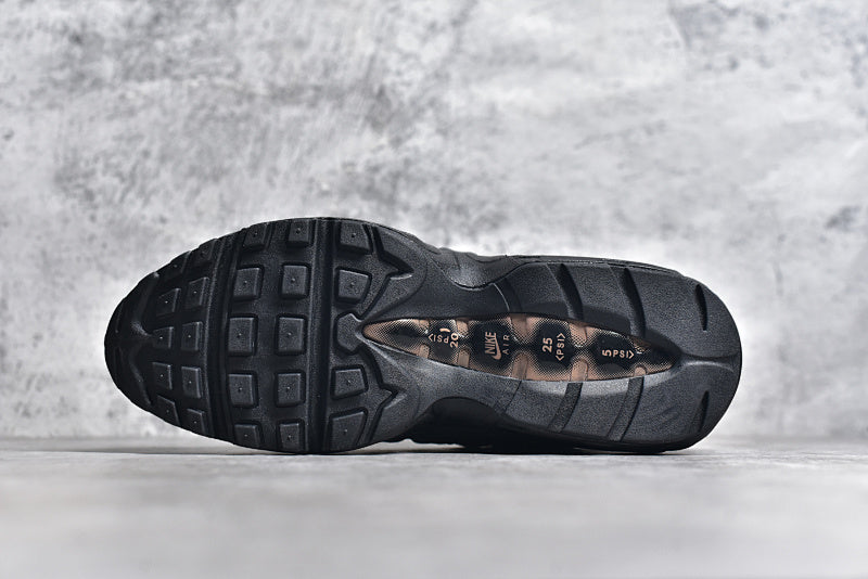 Black and Bronze Air Cushion Athletic Sneaker