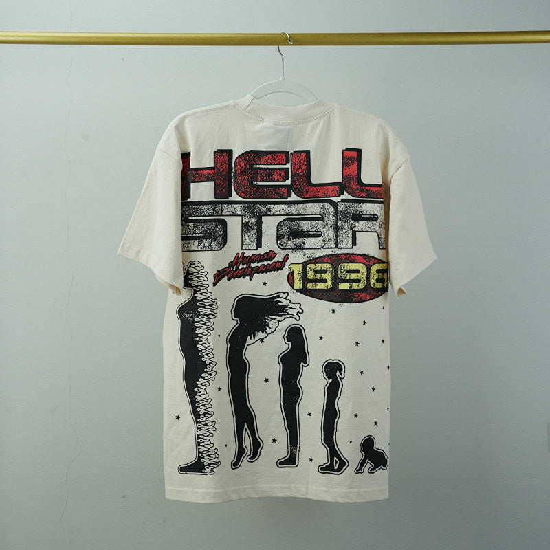 Hellstar Studios Cranium Short Sleeve Tee Shirt Cream