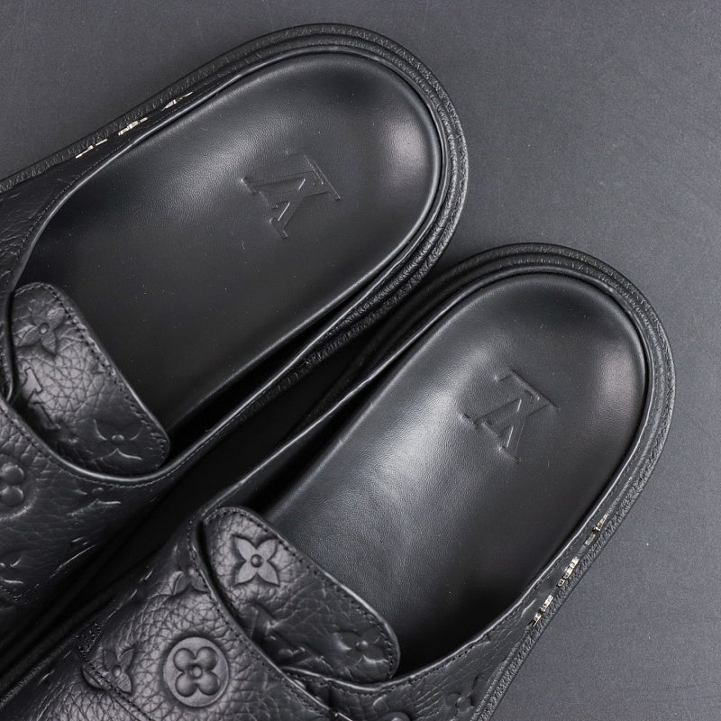 Louis Vuitton Easy Mule Monogram Embossed - Black