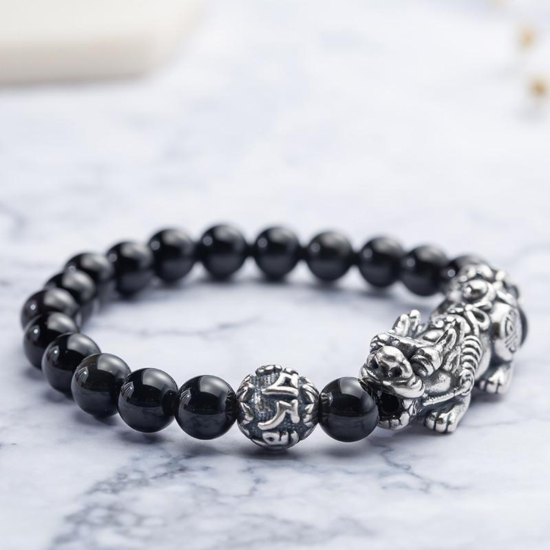 925 Silver Pixiu Six Words Bead Mantra Bracelet