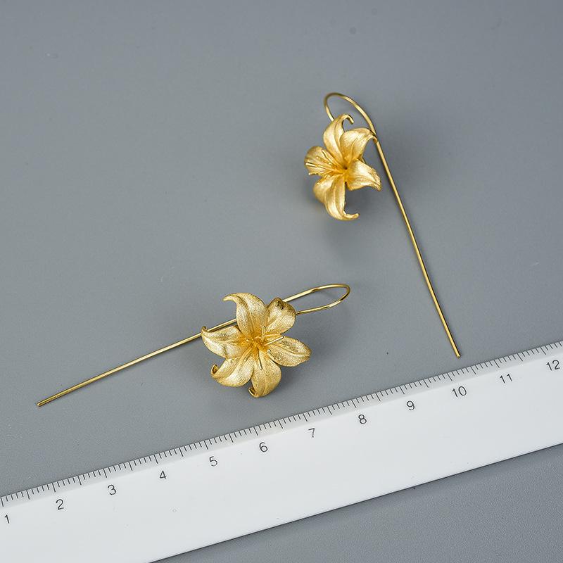 925 Silver Thrive Lily Charm Earrings