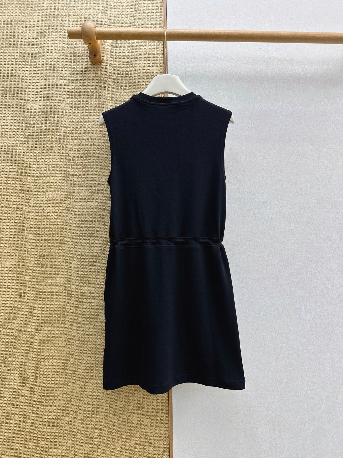 Sleeveless Check Shoulder Jersey Dress