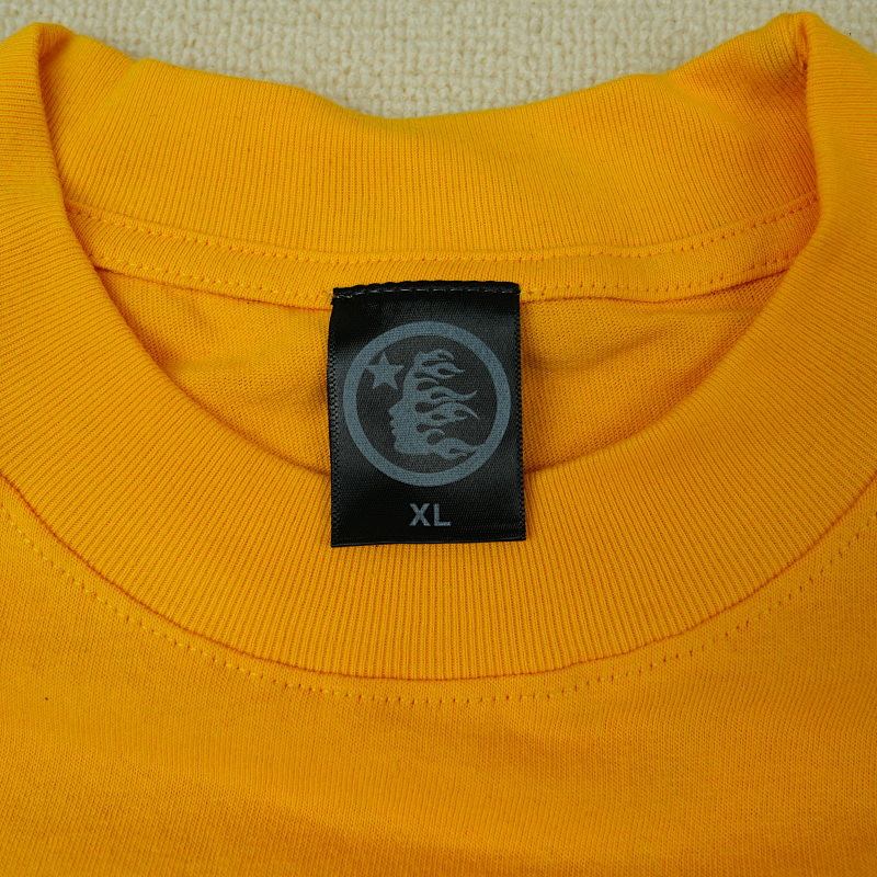 Hellstar Studios Jesus Emblem Short Sleeve Tee Shirt Yellow