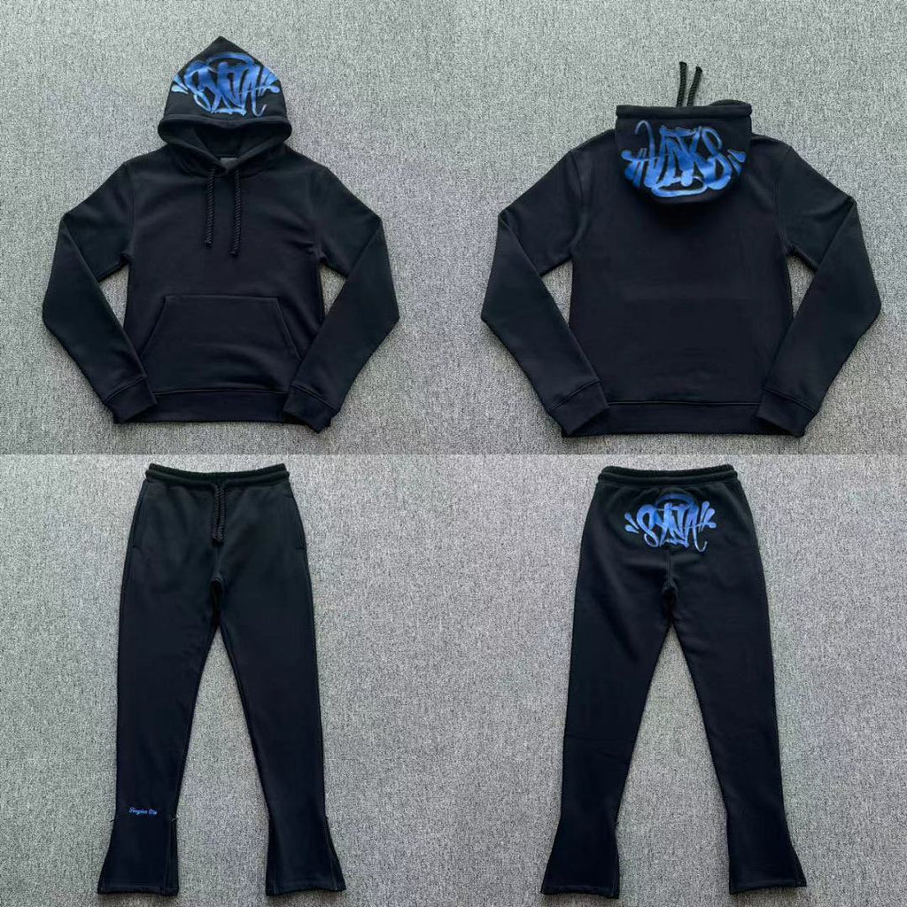 Hoodie Set Black Blue