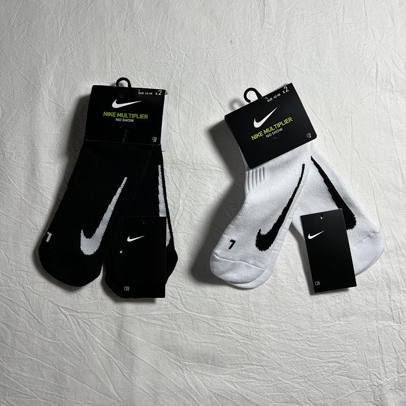 Nike Multiplier No Show Socks - Black/White
