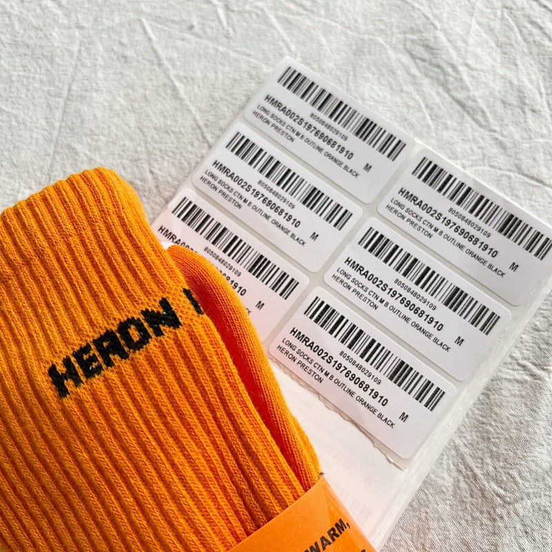 Heron Preston Ribbed Crew Socks - Orange/Black