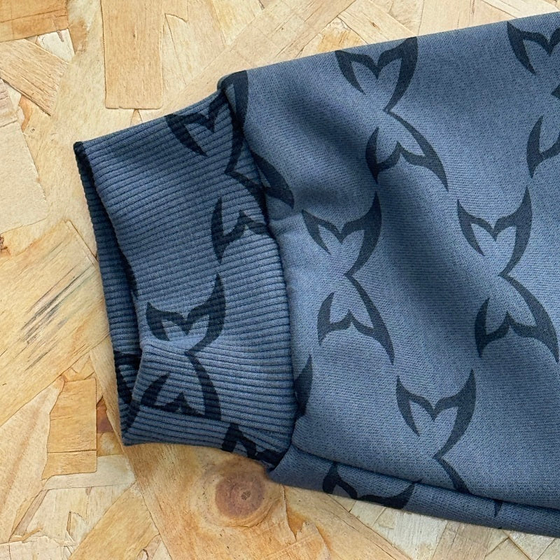 Mertra Monogram Zip Hoodie - Dark Grey