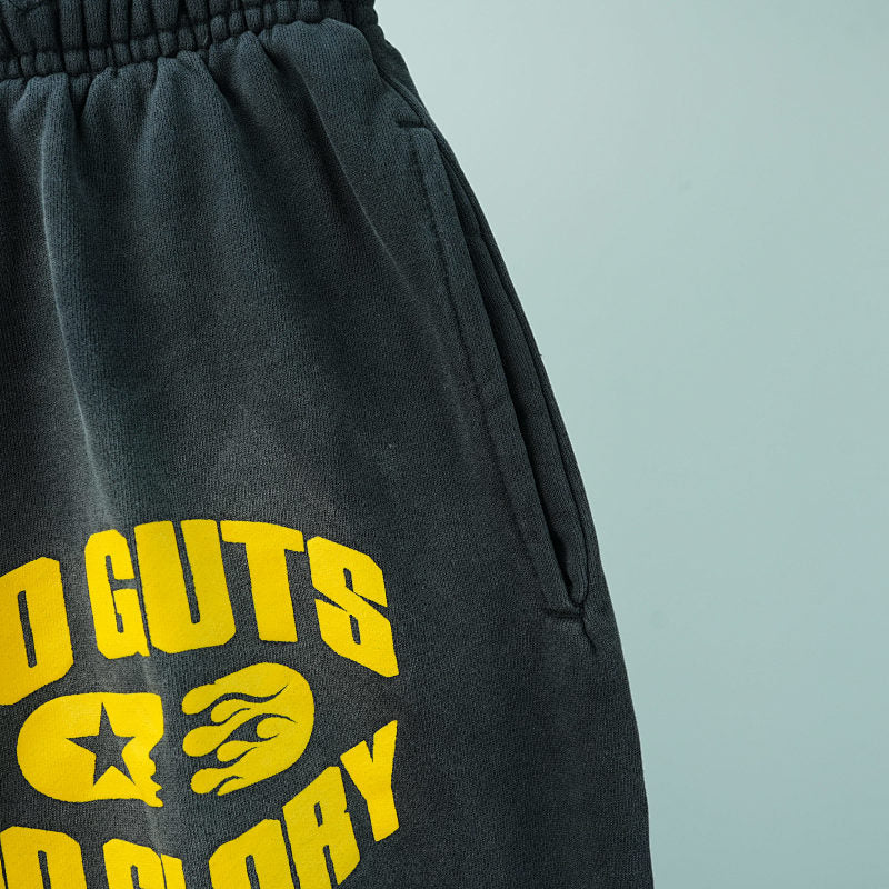 Hellstar No Guts No Glory Closed Elastic Bottom Sweatpants Midnight Dye Black