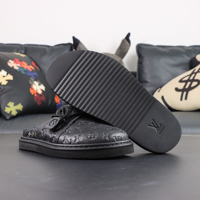 Louis Vuitton Easy Mule Monogram Embossed - Black